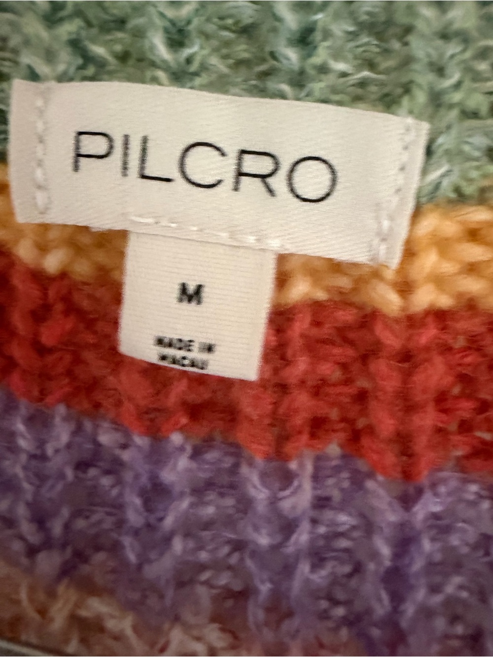 Pilcro Ribbed Multi Stripe Cardigan SZ M. NWT - Picture 9 of 12